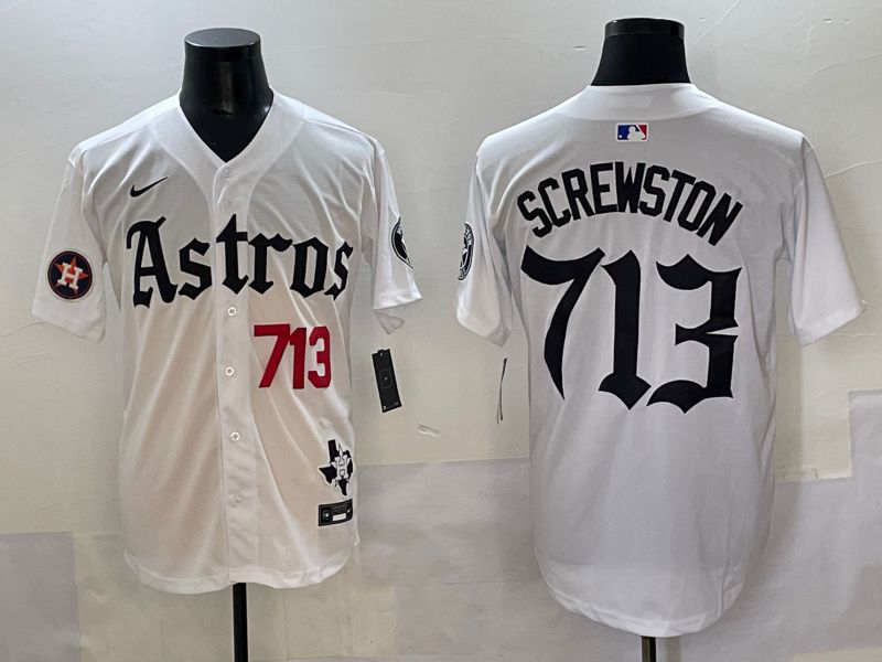Men 2025 Houston Astros 713 Screwston White Five generations Joint Name Nike MLB Jersey style 3->houston astros->MLB Jersey